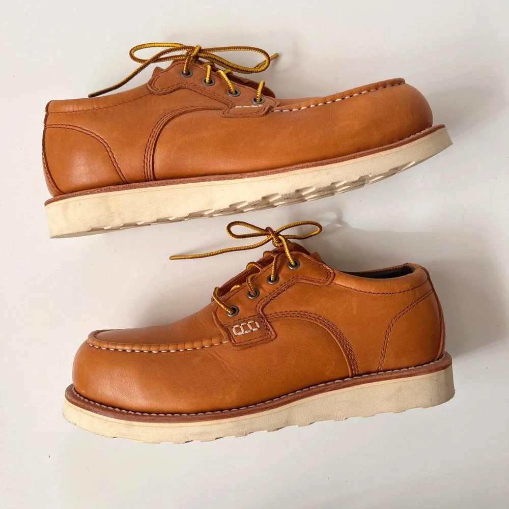 WORX by Red Wing Shoes Moc Toe Oxford Size 9.5 Mens Brown Leather Work Shoe Boot